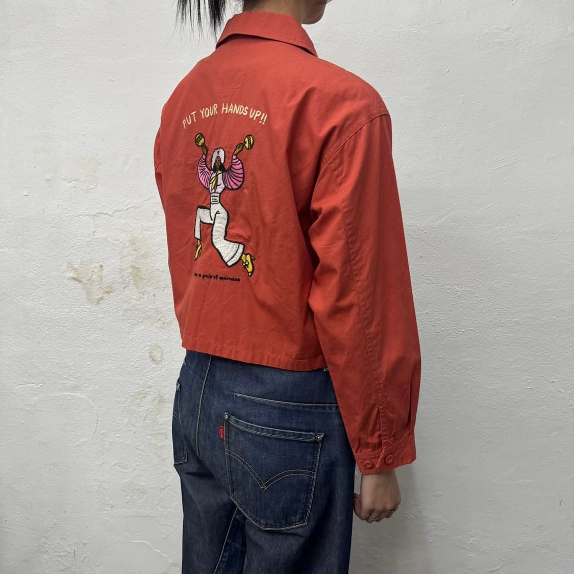 SLY x NIJEL GRAPH 오렌지 양면 자수로고 코튼 쇼트 블루종 상품이미지2