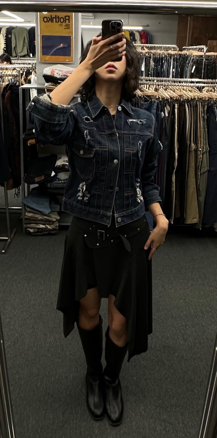 M) Tootsie USA 빈티지 1세대 데미지 트러커 데님자켓 청자켓 상품이미지1