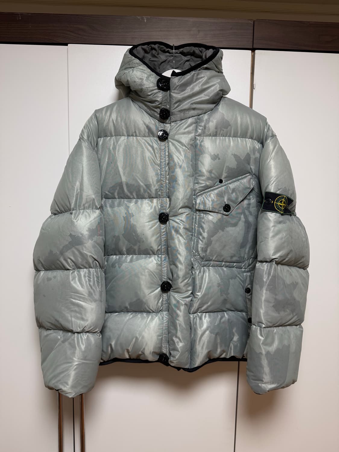 90‘s 빈티지 스톤아일랜드 메탈 쉬머 구스다운 푸퍼 (L) 상품이미지1