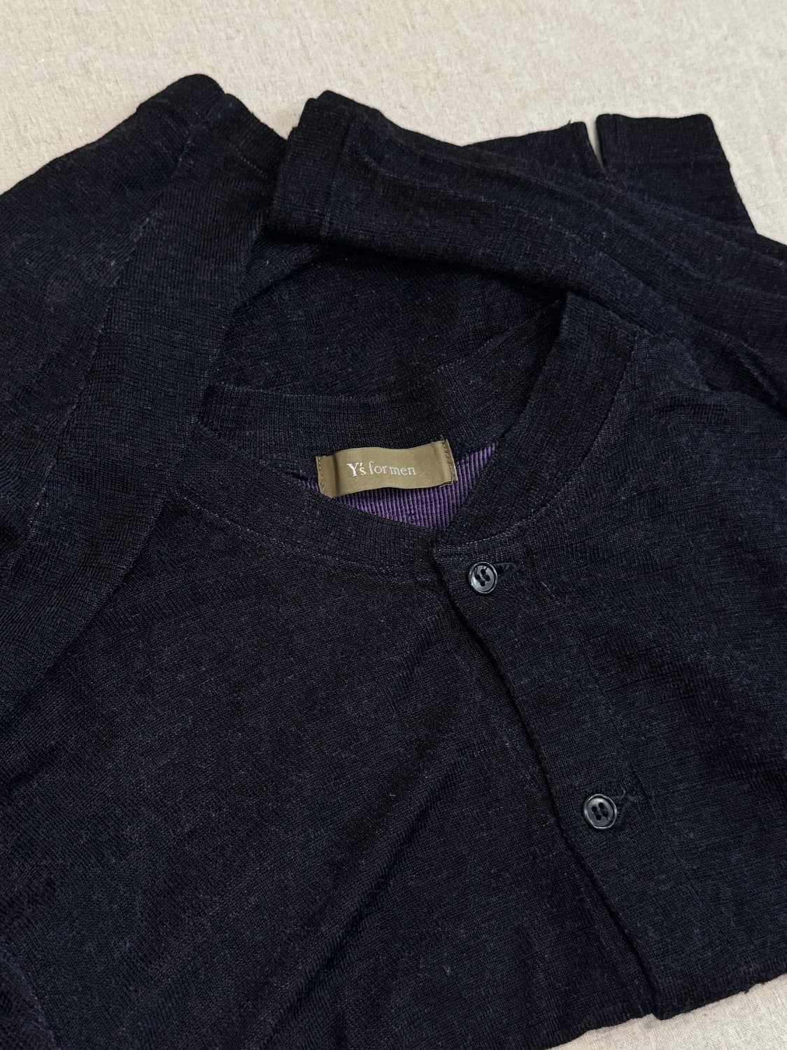 요지야마모토 00‘s 다크퍼플 크롭 가디건 상품이미지7