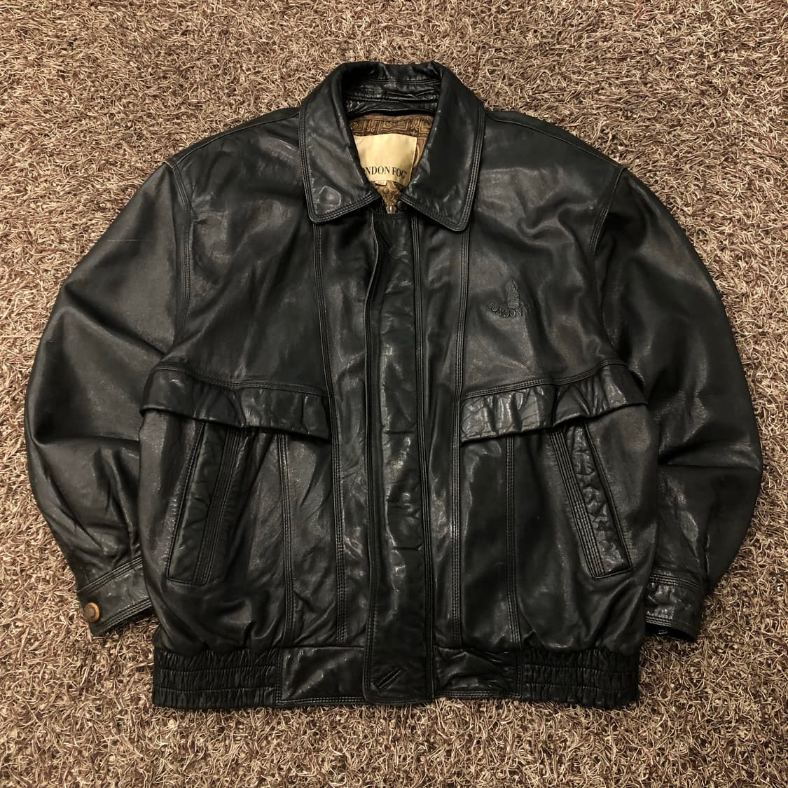 런던포그 양가죽 봄버 레더 가죽 자켓 상품이미지1