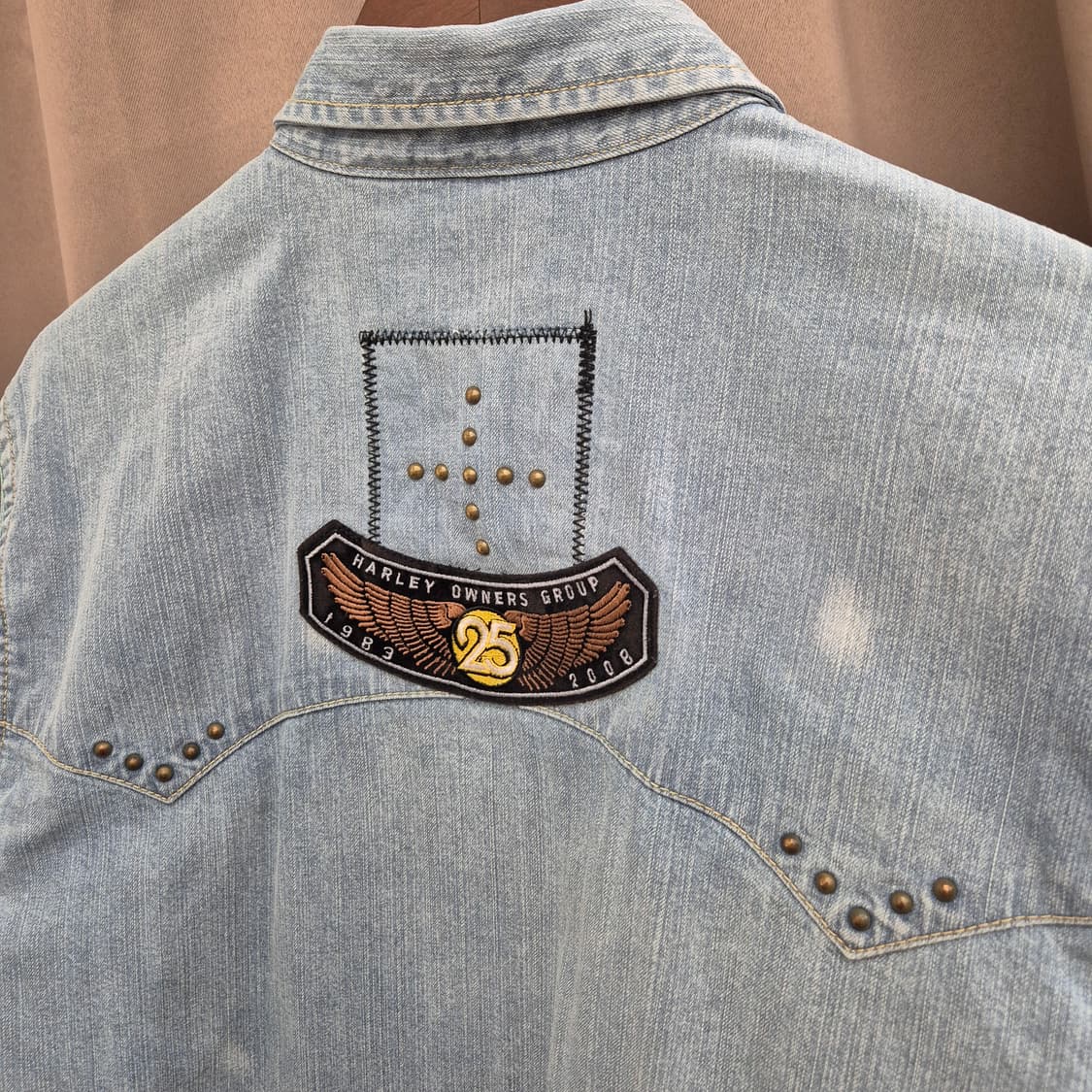 리바이스 메탈 스터드 데님 웨스턴 셔츠 XL 상품이미지6