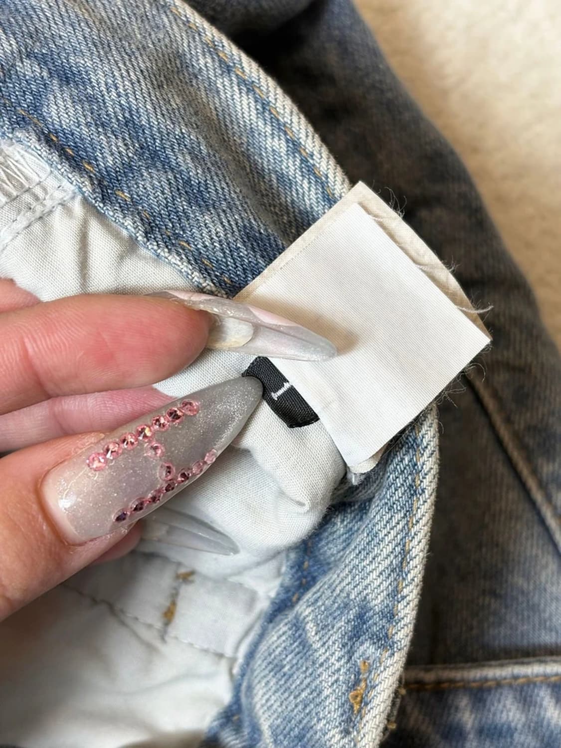 우알롱 24ss 워싱 커브드 포켓 와이드 데님 팬츠 PN6602 상품이미지9