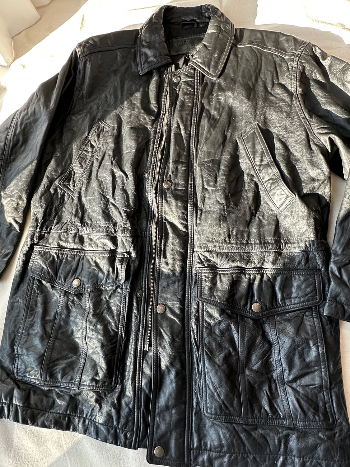 JPN 90s 소가죽 레더 자켓 L 상품이미지5