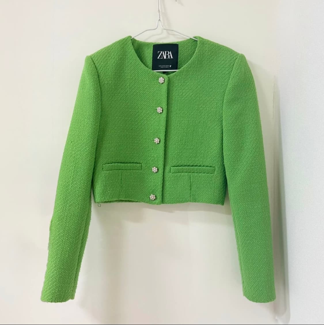 [ZARA] 리미티드 그린 트위드 자켓(실크안감/상태최상) 상품이미지7