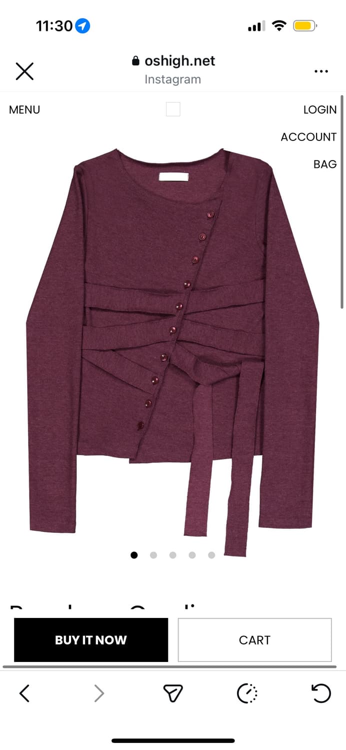 Oshigh 오스하이 Bandage Cardigan BlackCherry 상품이미지5