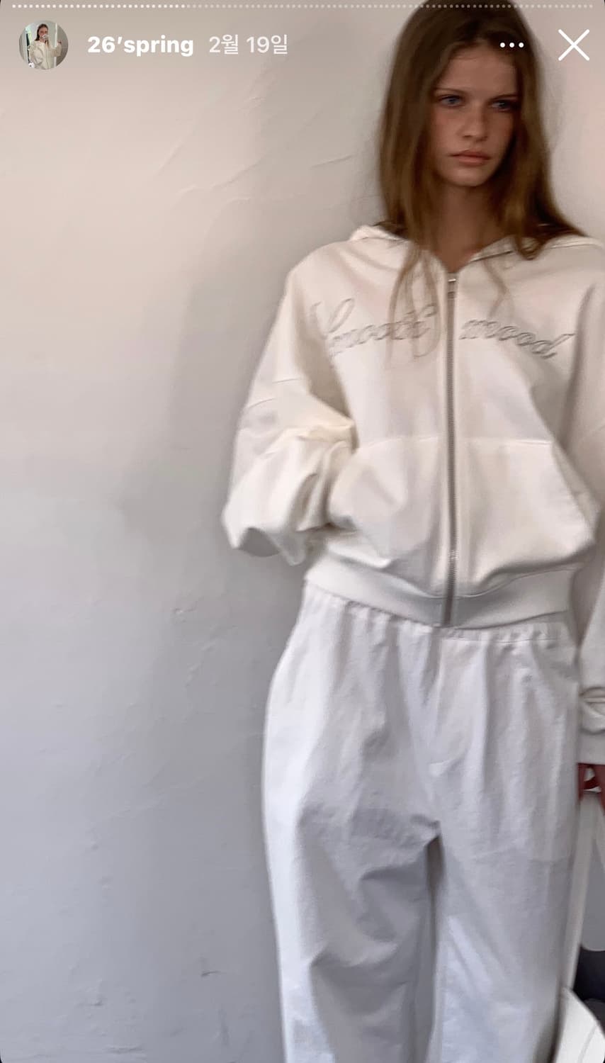 스무드무드 Drew Hooded Zip Up Ivory  상품이미지3