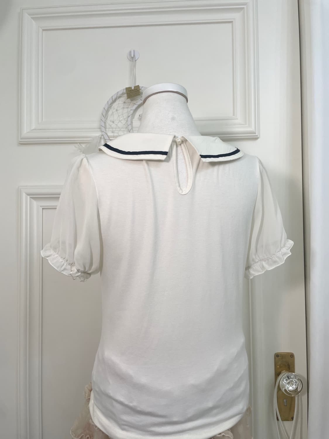 AXES FEMME bow ruffle point half top 상품이미지4
