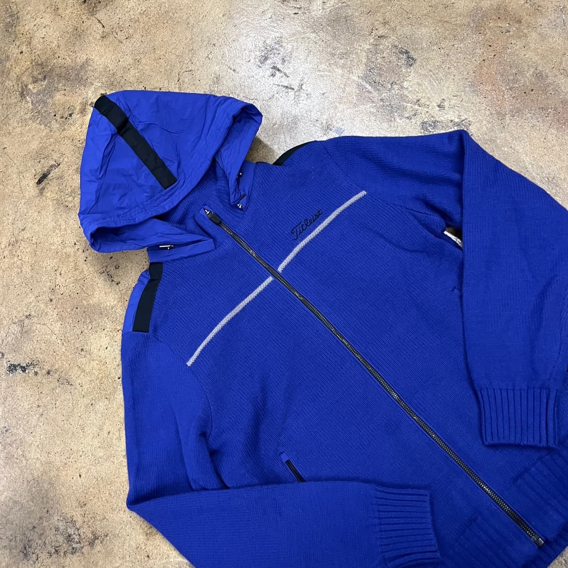 [정품/M] 타이틀리스트 블루 니트 후드 집업 b10 상품이미지1