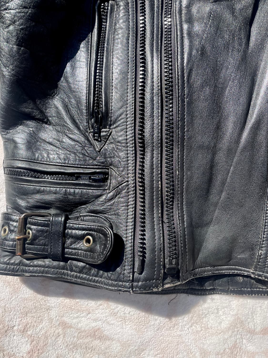 빈티지 리얼레더 유로450 멀티지퍼 라이더자켓 상품이미지8