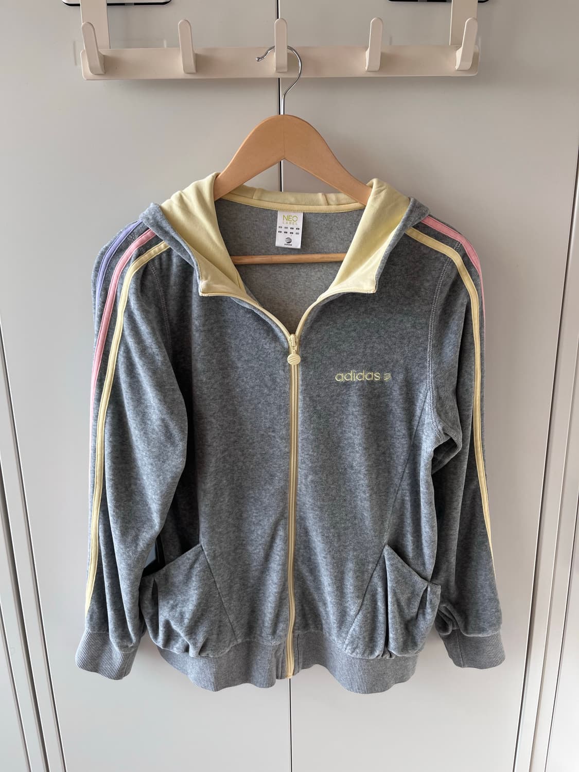 아디다스 솜사탕 삼선 무지개 후드집업  상품이미지7