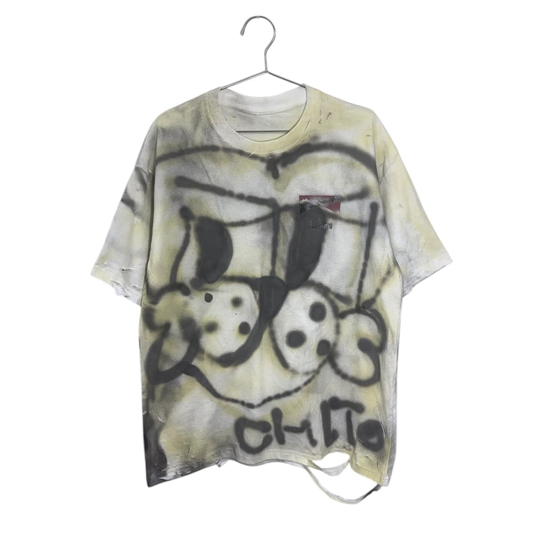 치토 그래피티 프린팅 커스텀 다스트레스드 데미지 반팔  상품이미지1