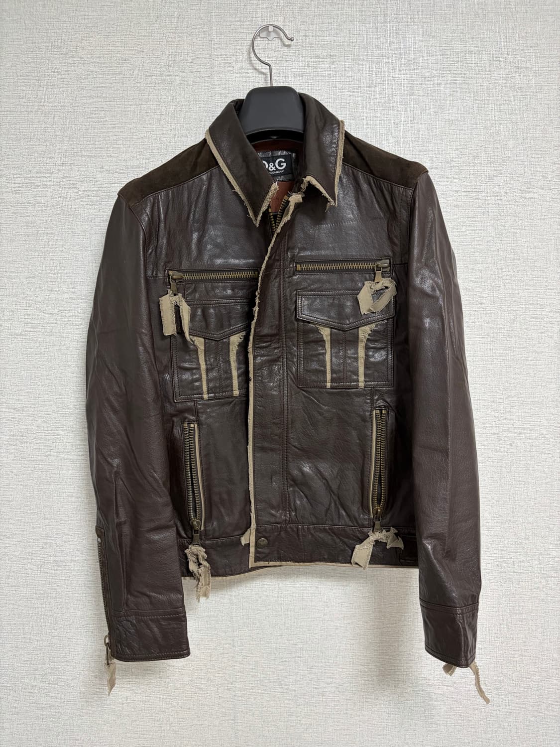 돌체앤가바나/멀티레이어 레더자켓/48 상품이미지1