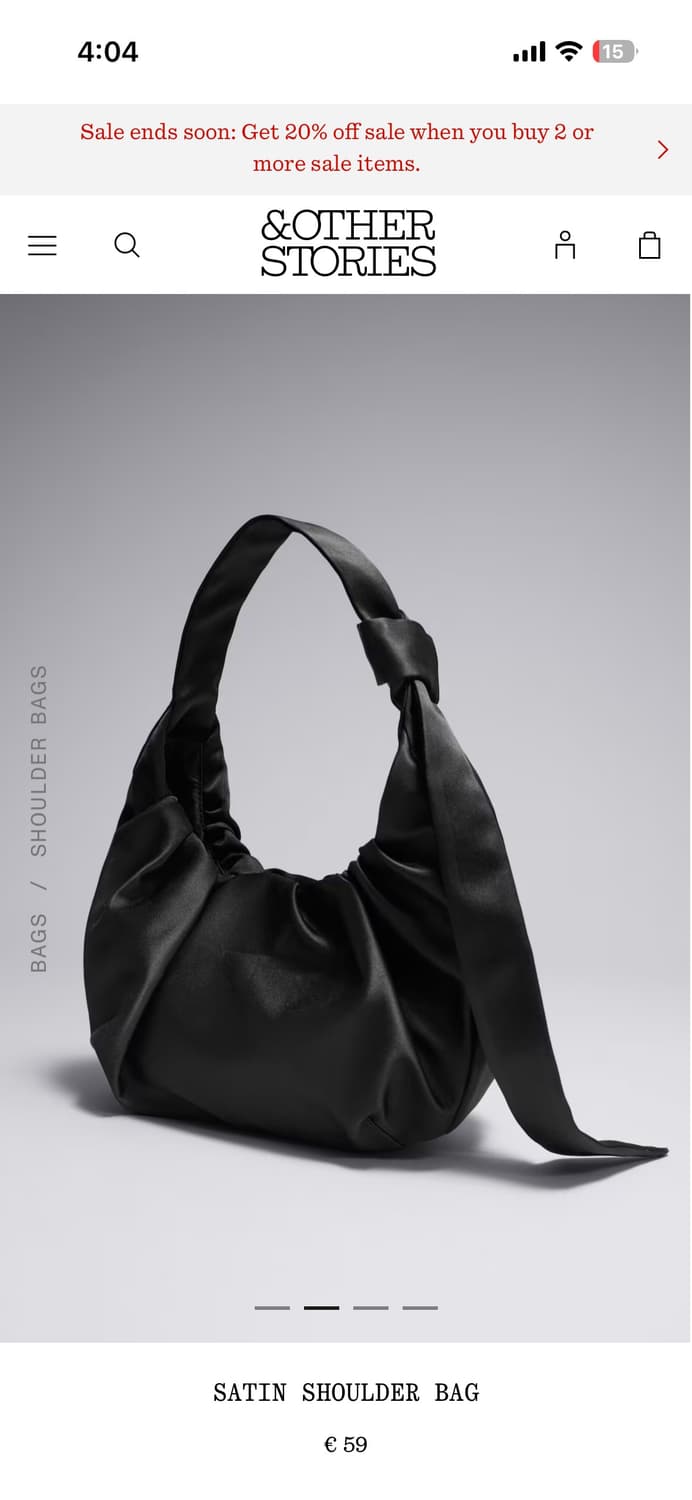 앤아더스토리 리본 새틴백 상품이미지2