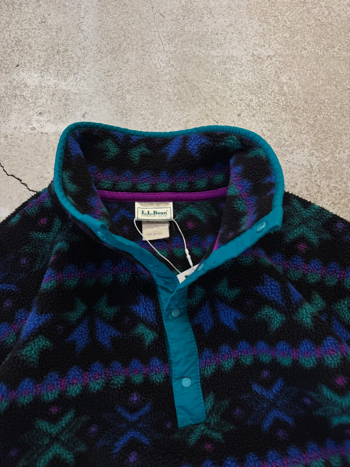 90s 엘엘빈 아즈텍 플리스 스냅티 풀오버 상품이미지4