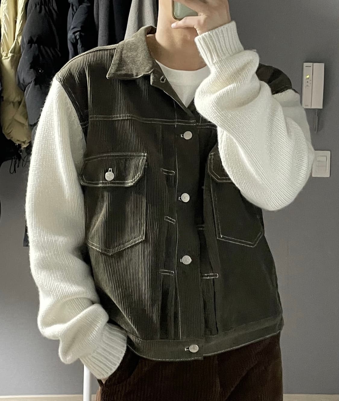 더뮤지엄비지터 / 하이브리드 니트 트러커 자켓 / L 상품이미지1