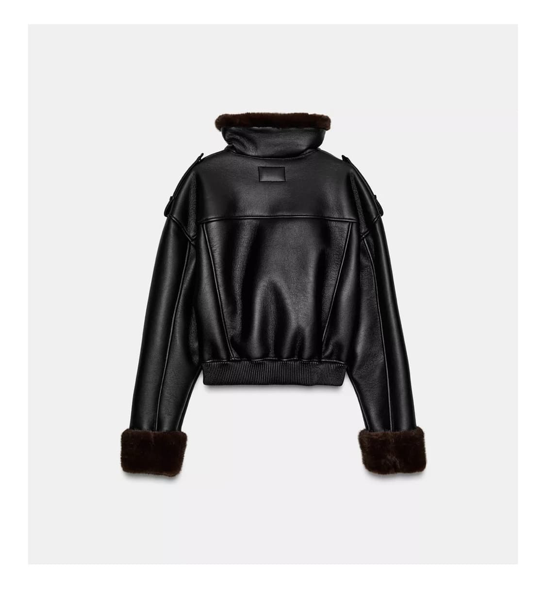 zara fur leather bomber jacket 상품이미지2