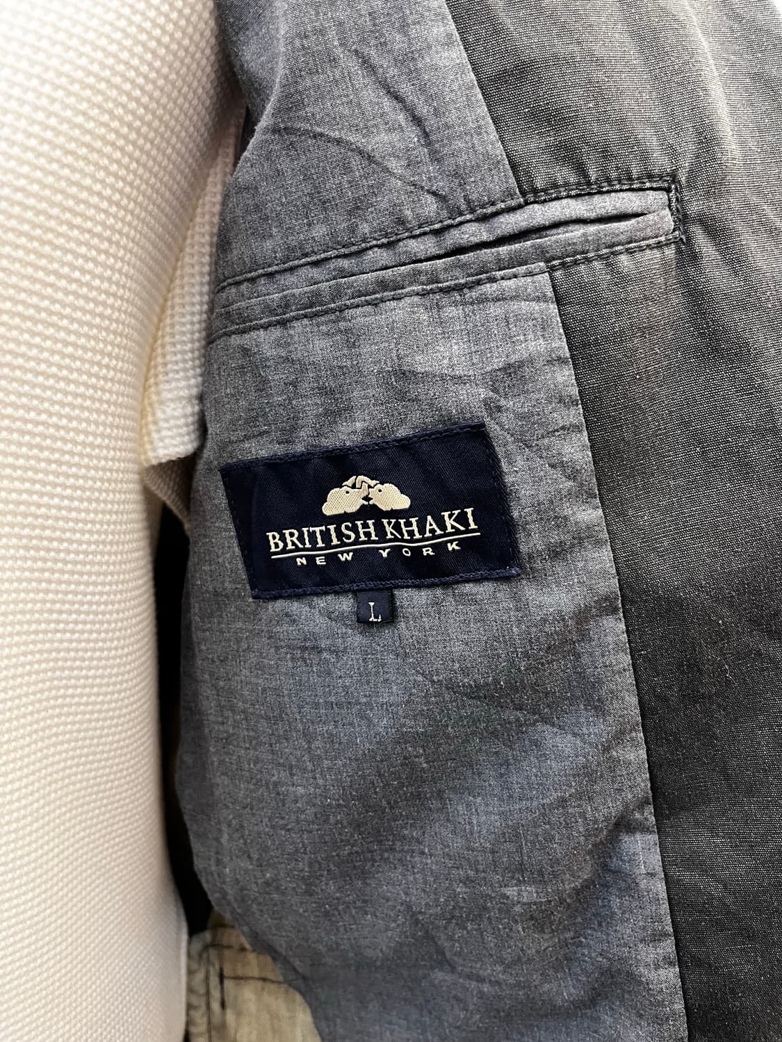 British Khaki 코튼 블레이저 그레이 상품이미지8