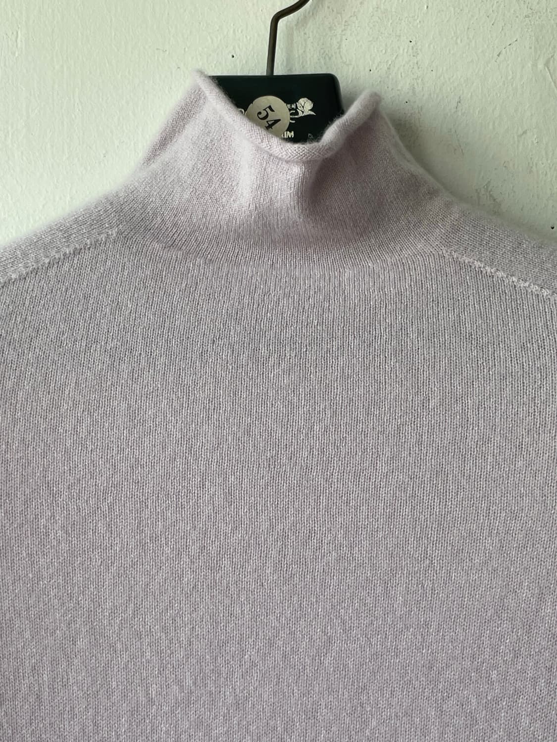 (토이오) 이태리 까리아지 캐시미어100 싱글하이넥 롱슬리브 라이트퍼플 상품이미지2