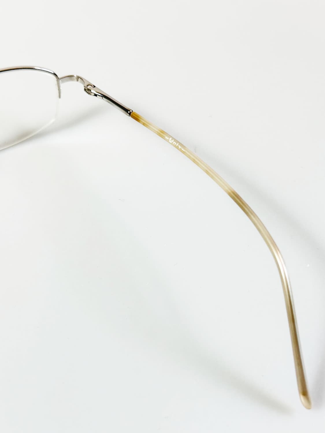 UNIX 실버 스퀘어 반무테 메탈 프레임 빈티지 안경 상품이미지6