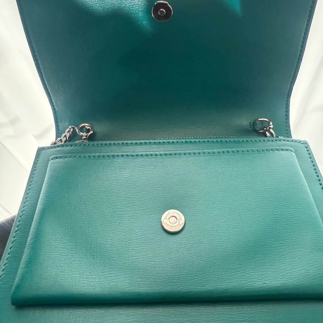 [정품] 생로랑 YSL 실버 모노그램 체인 월렛 선셋 미니백 상품이미지8