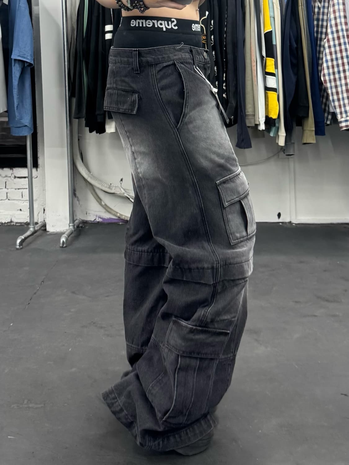 데님 멀티포켓 카고팬츠 상품이미지2