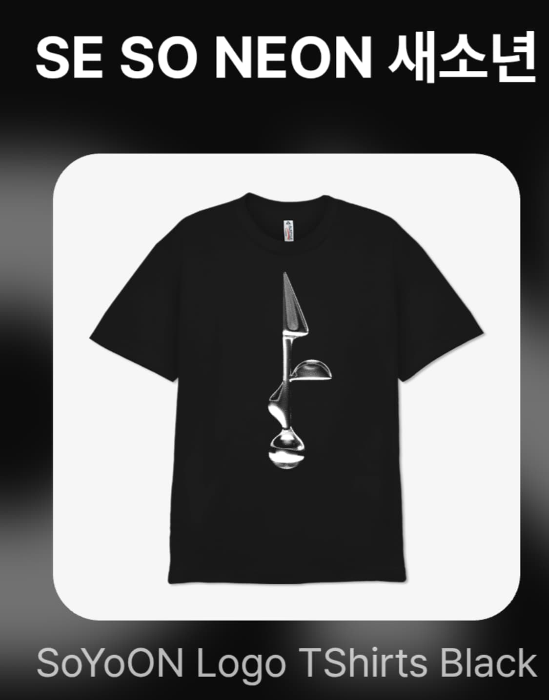 새소년 황소윤 So!YoON! MD 티셔츠 블랙 상품이미지1