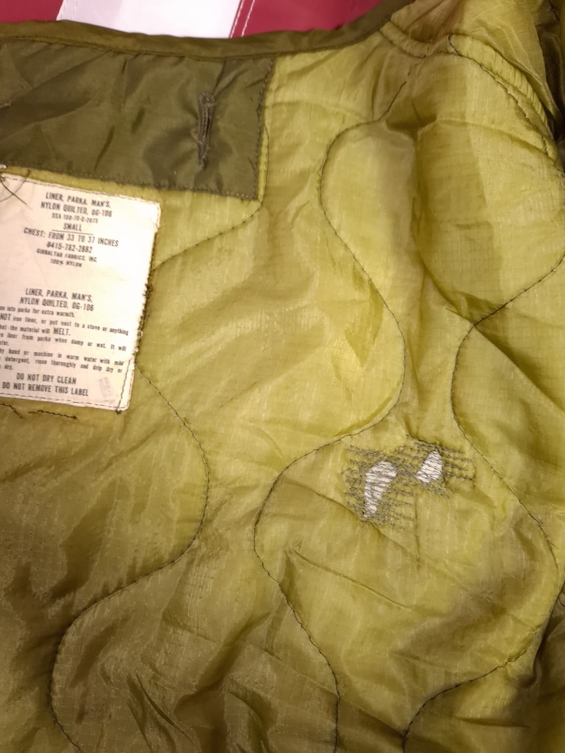 오리지날 미군 M-65 피쉬테일 개파카 스몰 풀셋트 상품이미지4