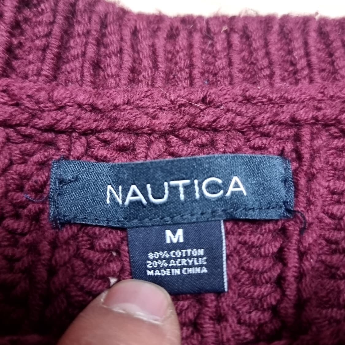 노티카 케이블 니트 스웨터 버건디(m) 상품이미지5