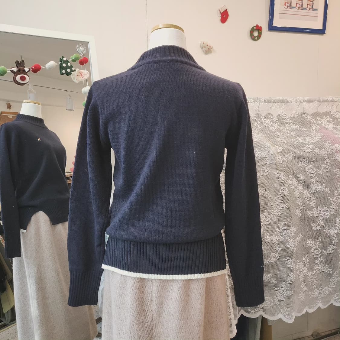 아놀드파마 모크넥 딥네이비 니트 상품이미지8