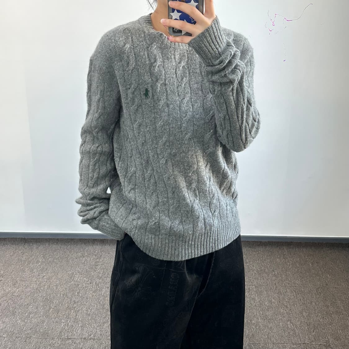 Polo 폴로 그린포니 차콜케이블 니트 상품이미지2