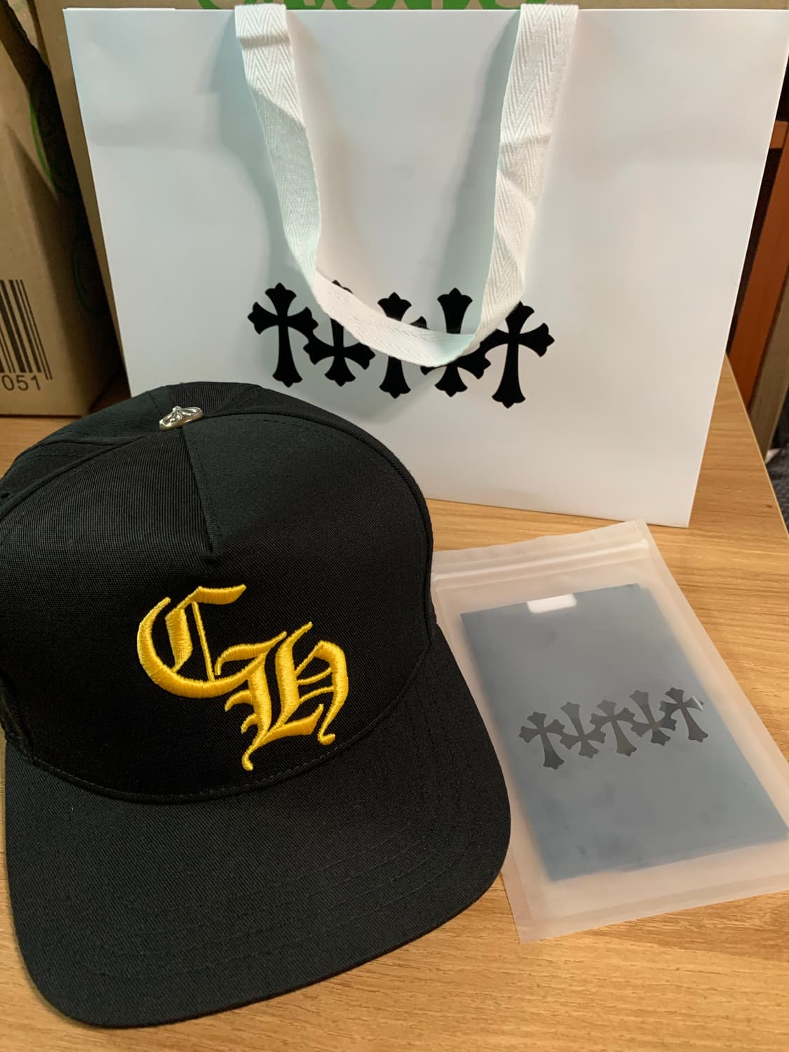 크롬하츠 CH 베이스볼 캡 블랙 옐로우 상품이미지1