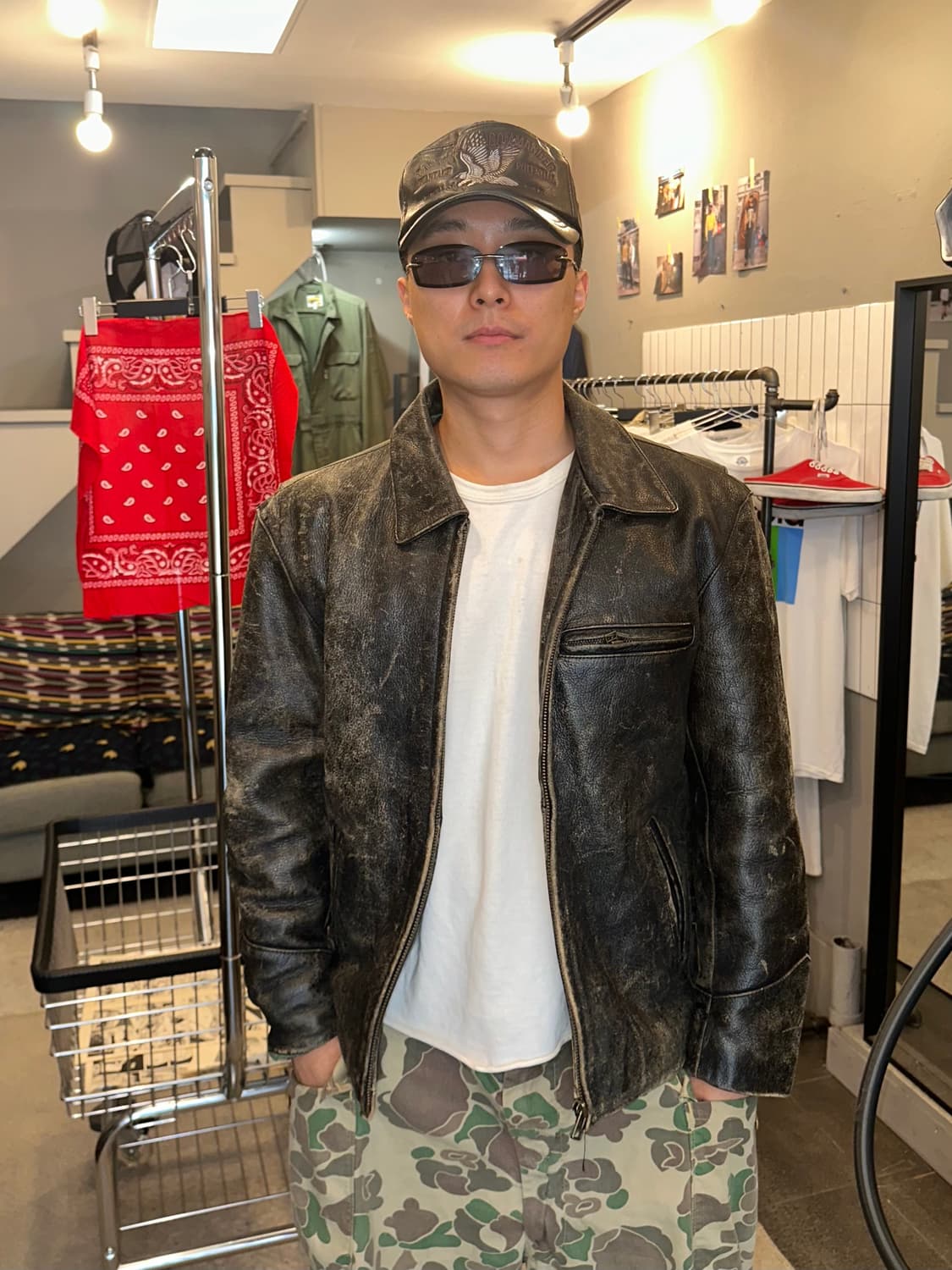 90’s Japanese Cow-leather aging jacket 상품이미지2