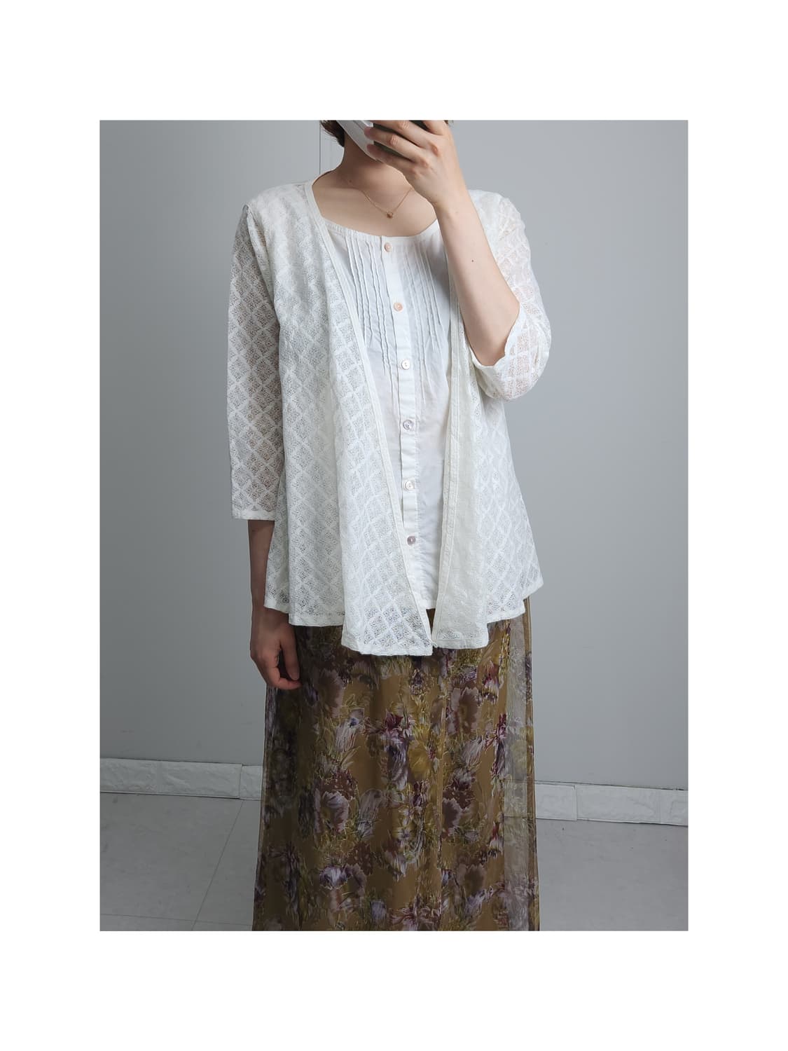 레이스 가디건 블라우스 상품이미지1