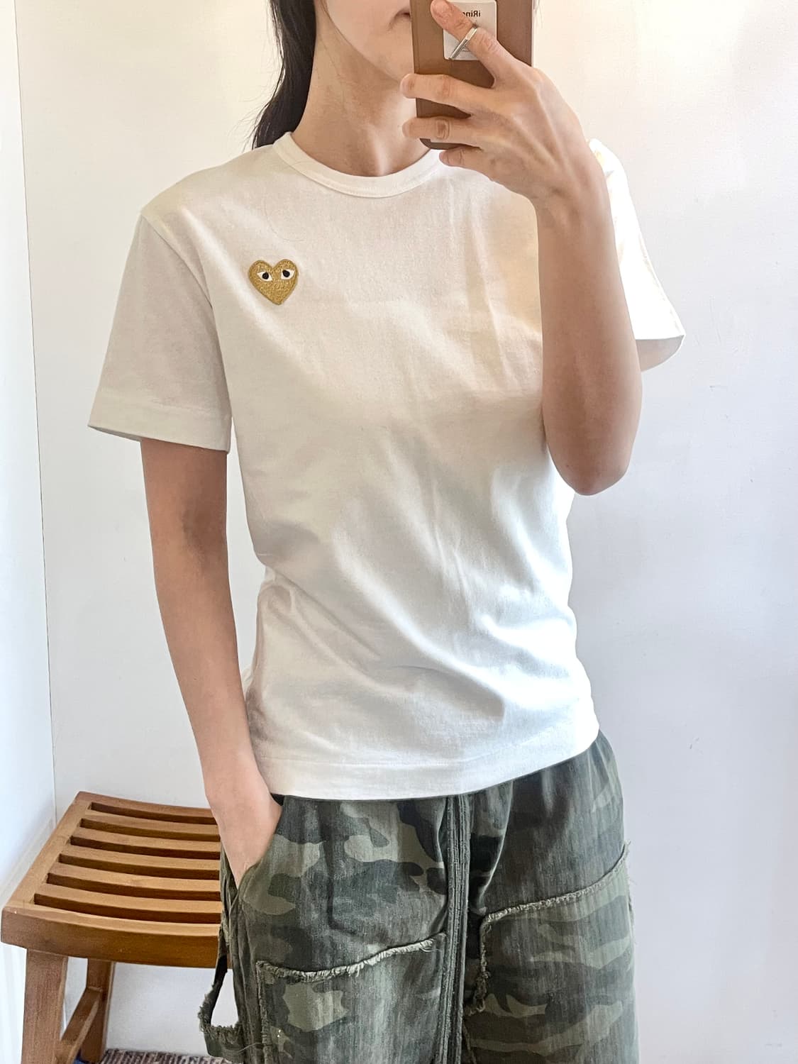 꼼데가르송 골드 하트 와펜 반팔 상품이미지2