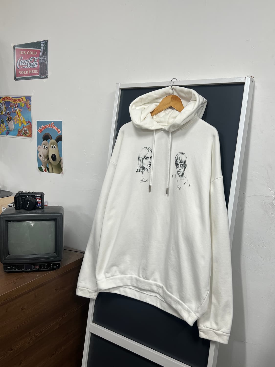 오프화이트 Till Death 프린팅 풀오버 후드티 상품이미지1