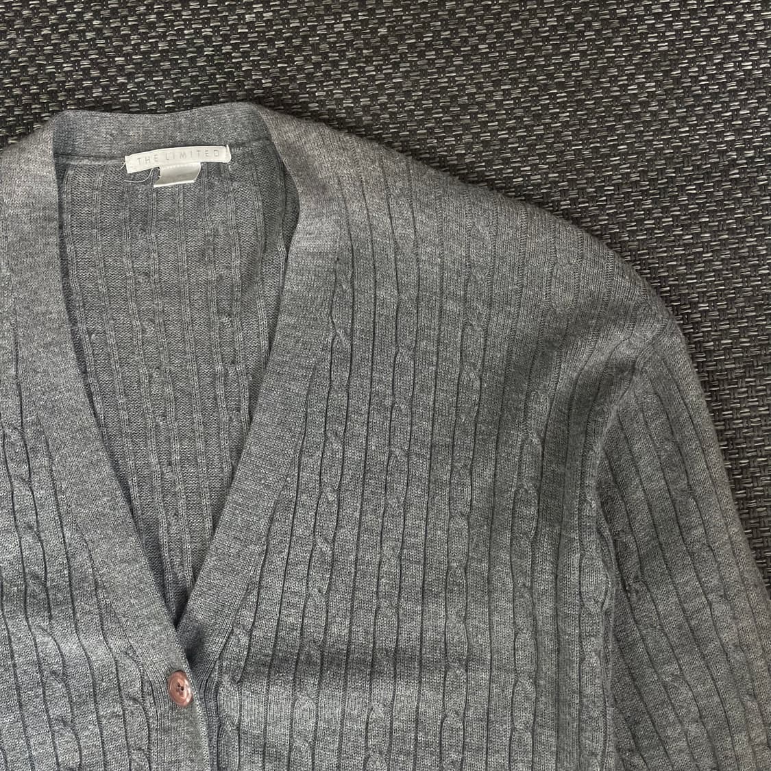 그레이 포켓 케이블 니트 가디건 M 상품이미지3