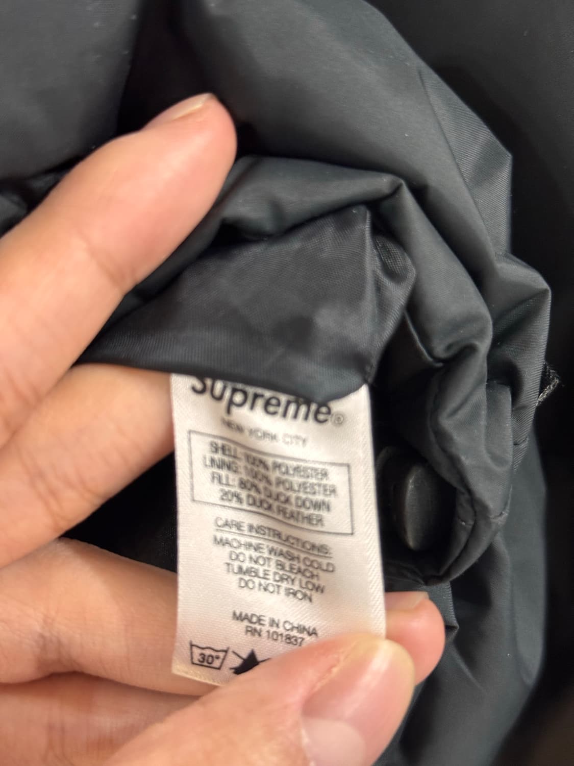 슈프림 스트라이프 패널 다운 자켓 L 상품이미지4