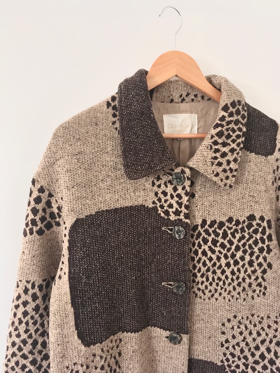 Animal pattern wool knit jacket 상품이미지4