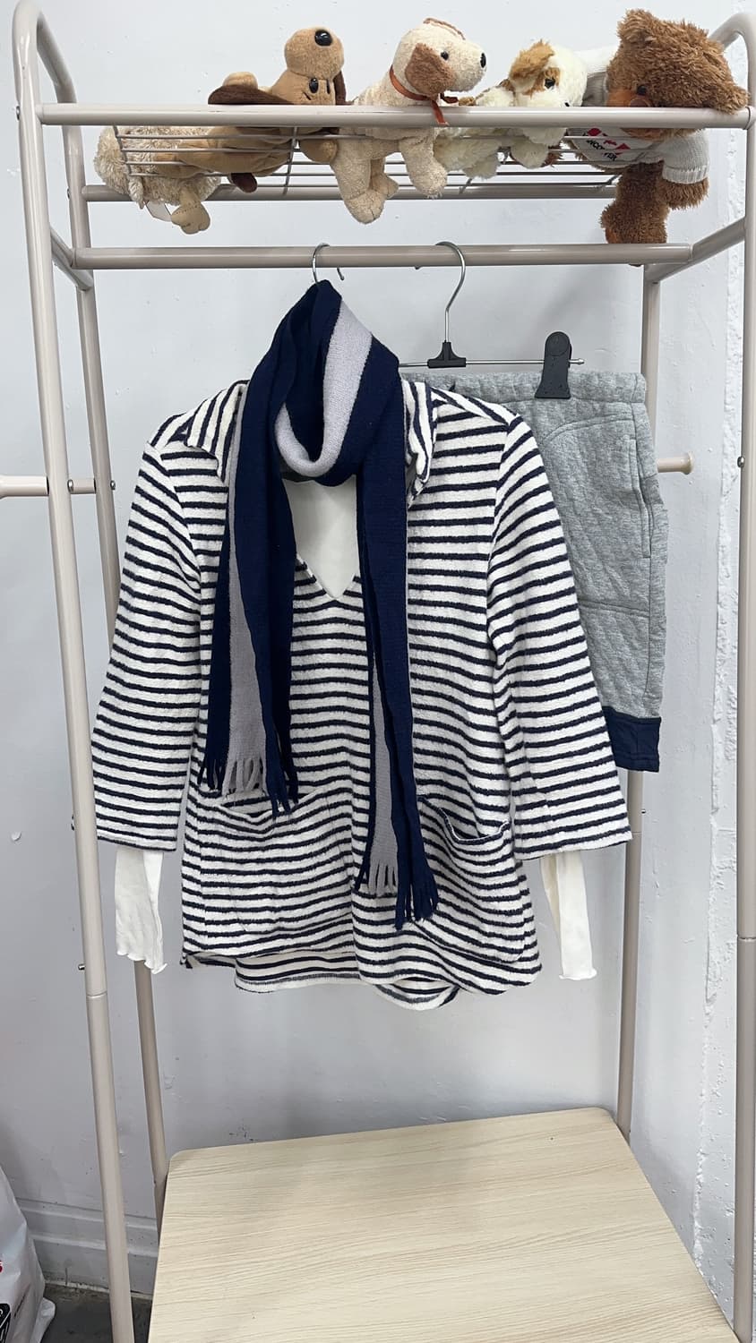 🫧하구미의 폭닥 코디세트🫧 그런지 레이어드 히피 목도리 단가라 코튼 상품이미지7