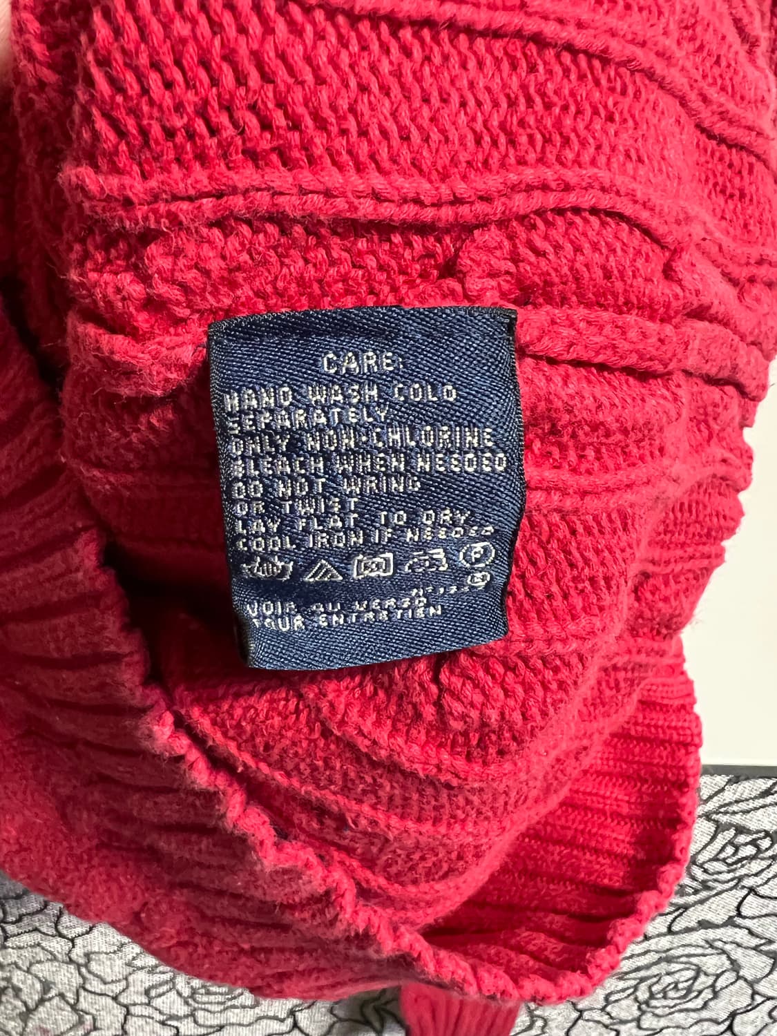 폴로 랄프로렌 케이블 니트 레드 상품이미지5