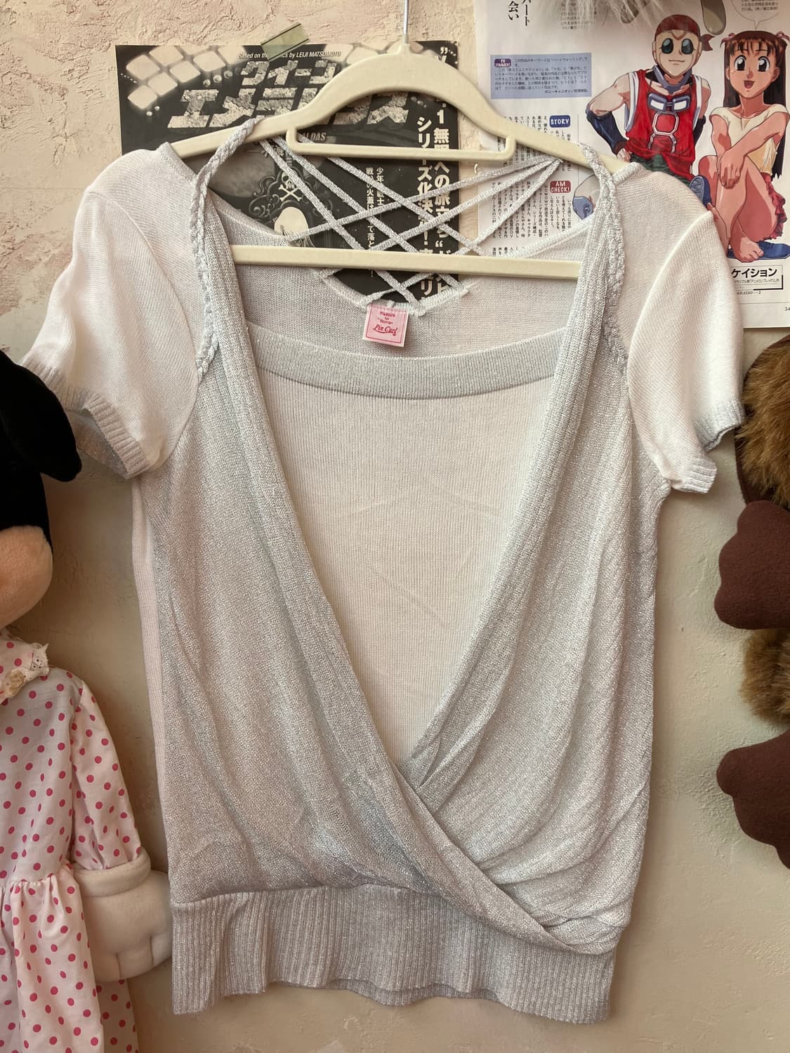 jpn 실버 꼬임 드롭 티셔츠 상품이미지3