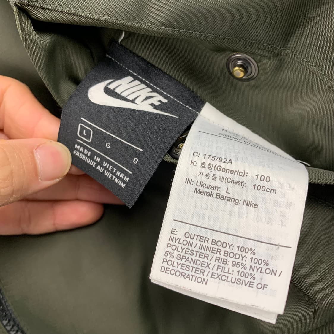 나이키 자수로고 윈드러너 리버시블 MA-1 항공점퍼 카키  상품이미지9