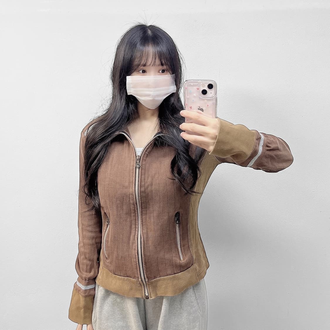 디젤 Diesel 스웻 레이싱 집업 브라운 상품이미지1