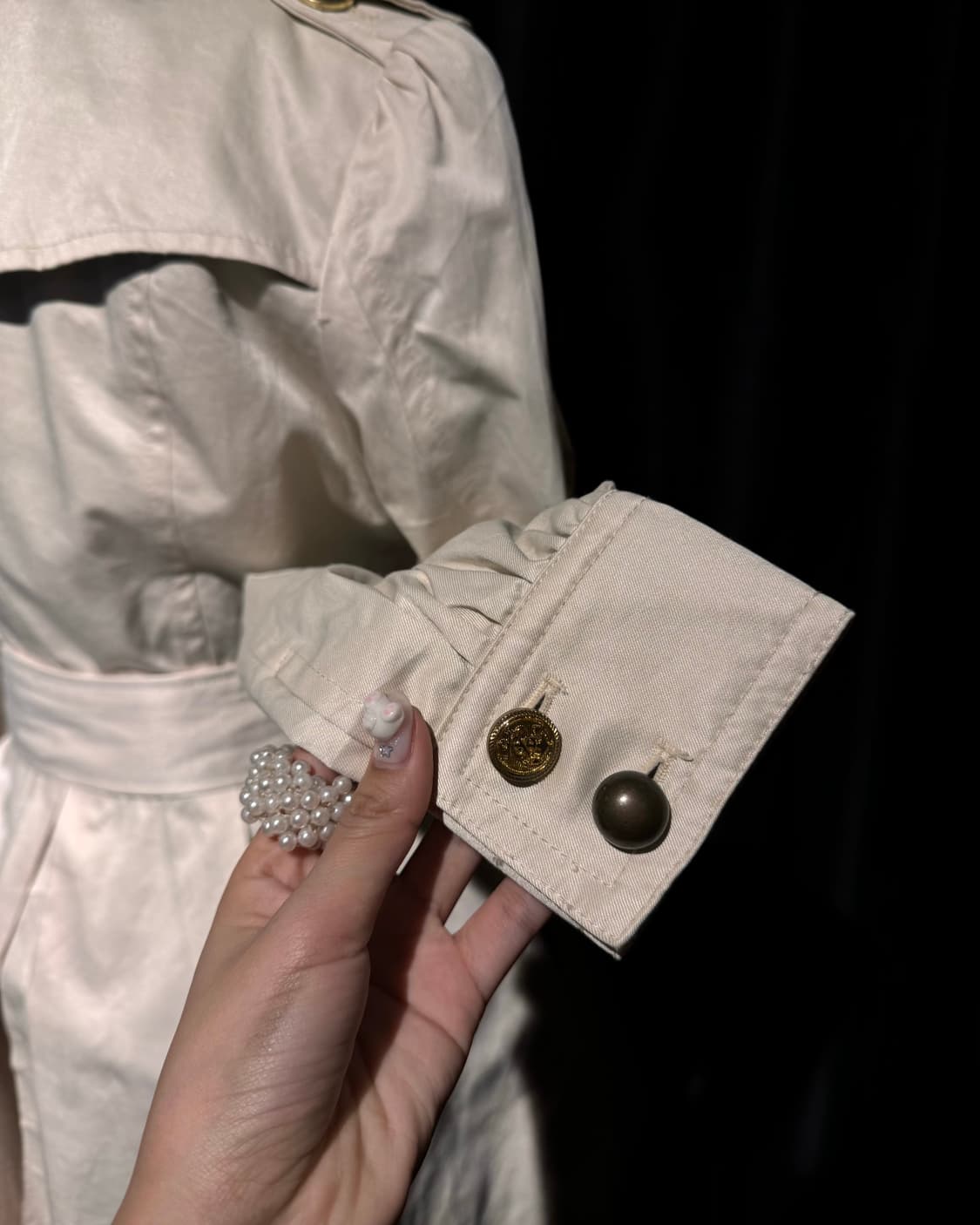 BYEBYE 골드버튼 트렌치코트 상품이미지5