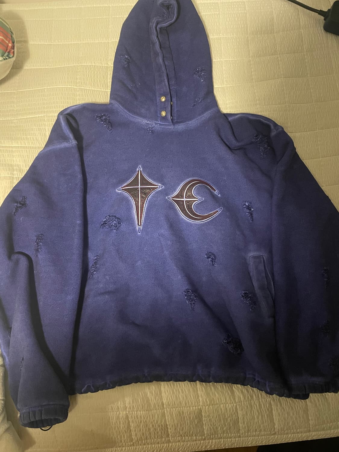 떠그클럽 락 후드 데미지 블루 상품이미지1