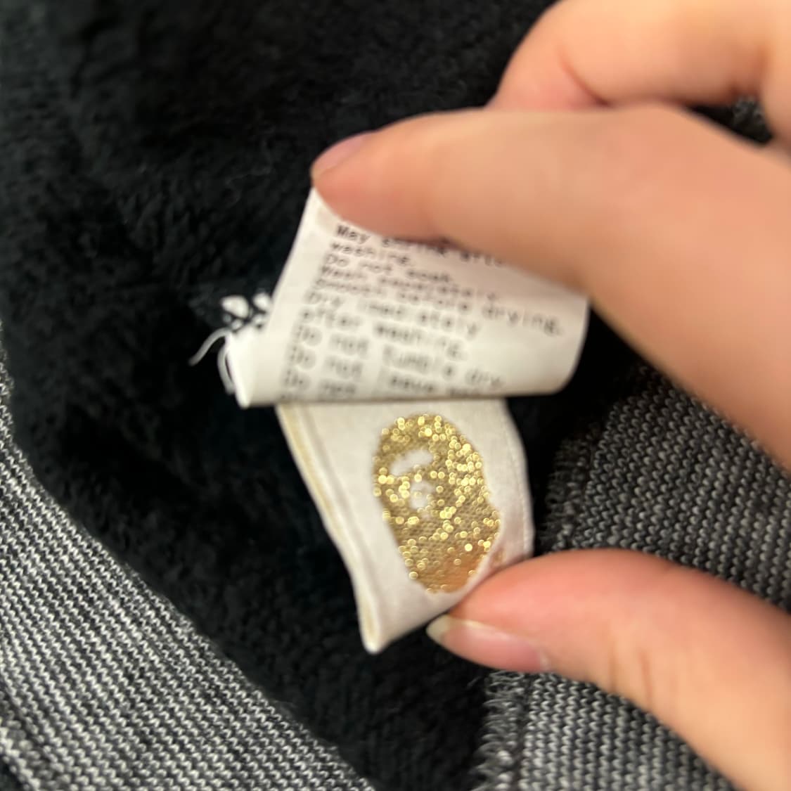 베이프 흑청 데님 st 베이비 마일로 하트 풀 후드집업 상품이미지7