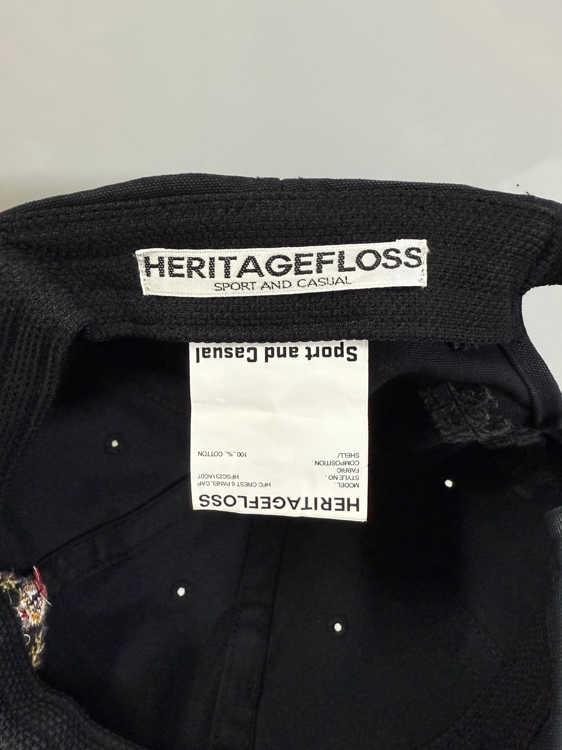 헤리티지 플로스 6패널 캡 블랙 상품이미지3