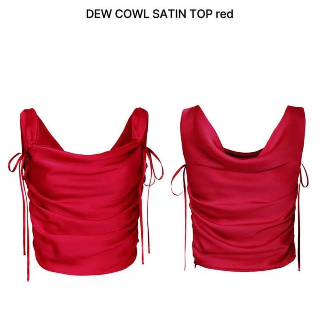 페인오어플레져 새틴 탑 dew cowl satin top red 상품이미지4