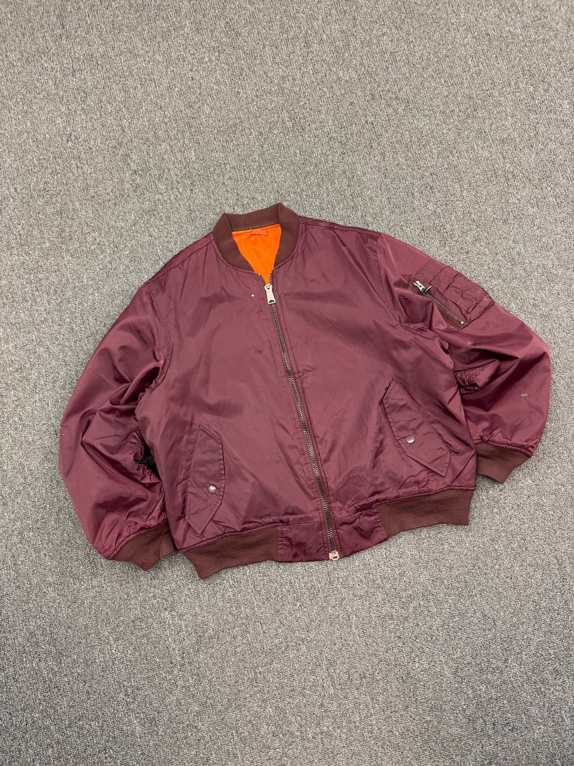 L)MIL-TEC 빈티지 버건디 MA-1 항공점퍼 상품이미지2